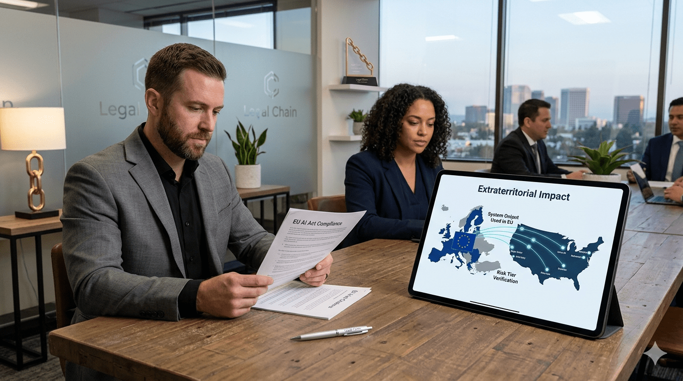 Global map highlighting the regulatory link between the EU and US startups