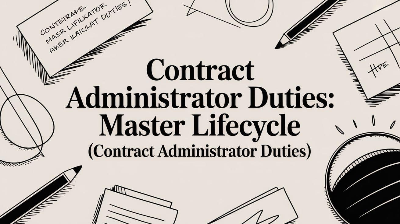 Contract Administrator Duties: Master Lifecycle (contract administrator duties)